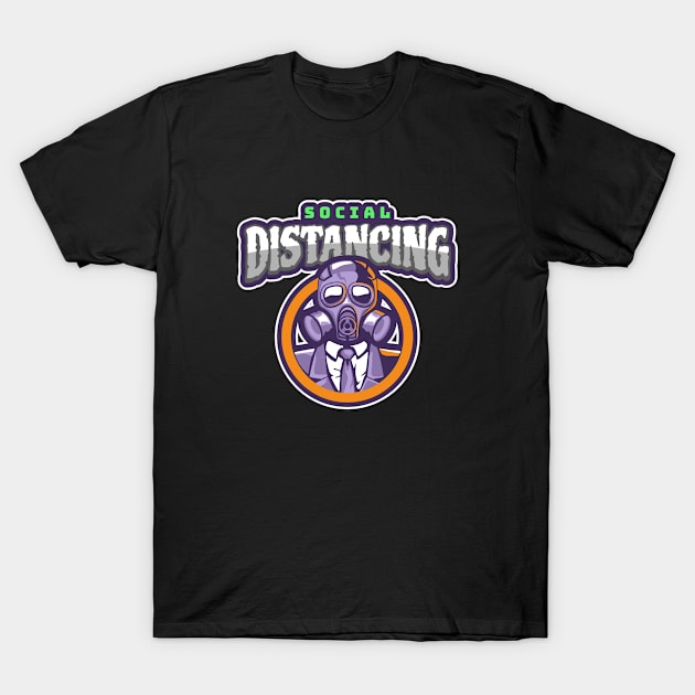 Social Distancing employee skeletor face mask T-Shirt by Dody